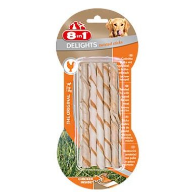8in1 Delights Chicken Twisted Sticks 10 ks