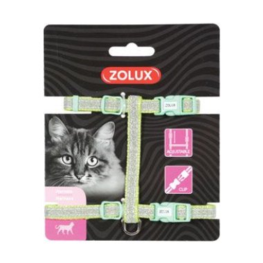 Zolux Postroj kočka SHINY nylon zelený