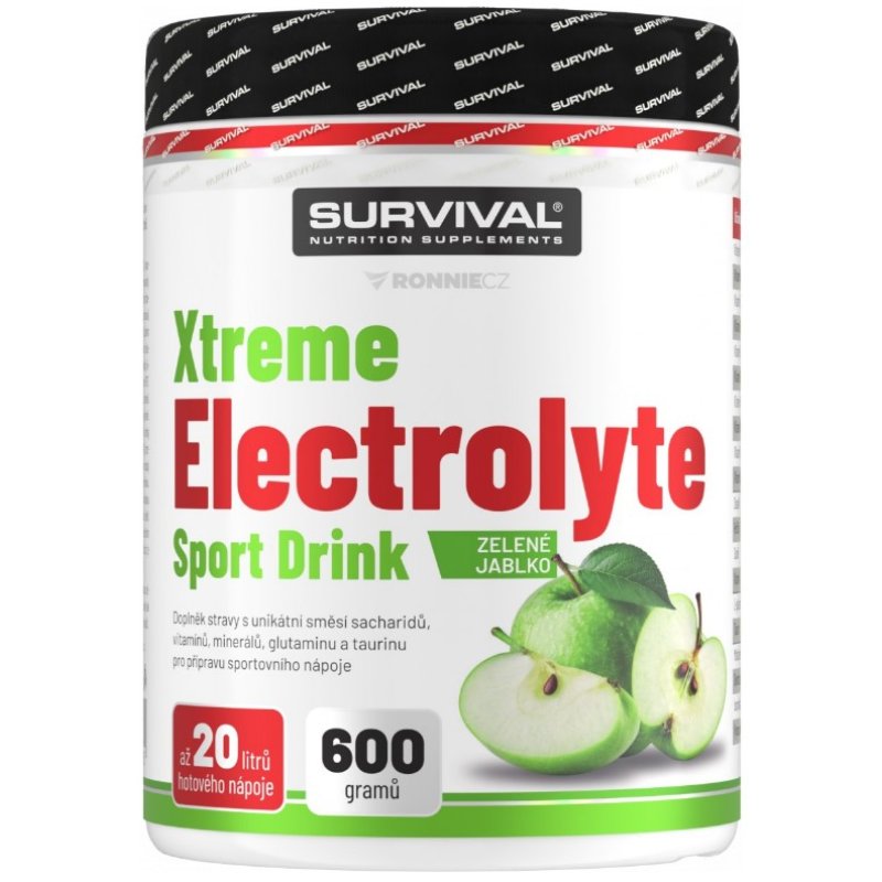 Survival Xtreme Electrolyte Sport Drink - 600 g, zelené jablko